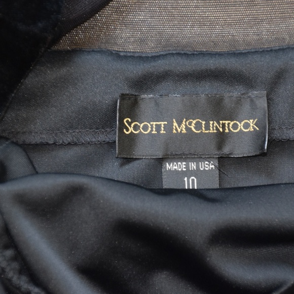 Scott McClintock Black Velvet Sheer-back Dress - Picture 5 of 8